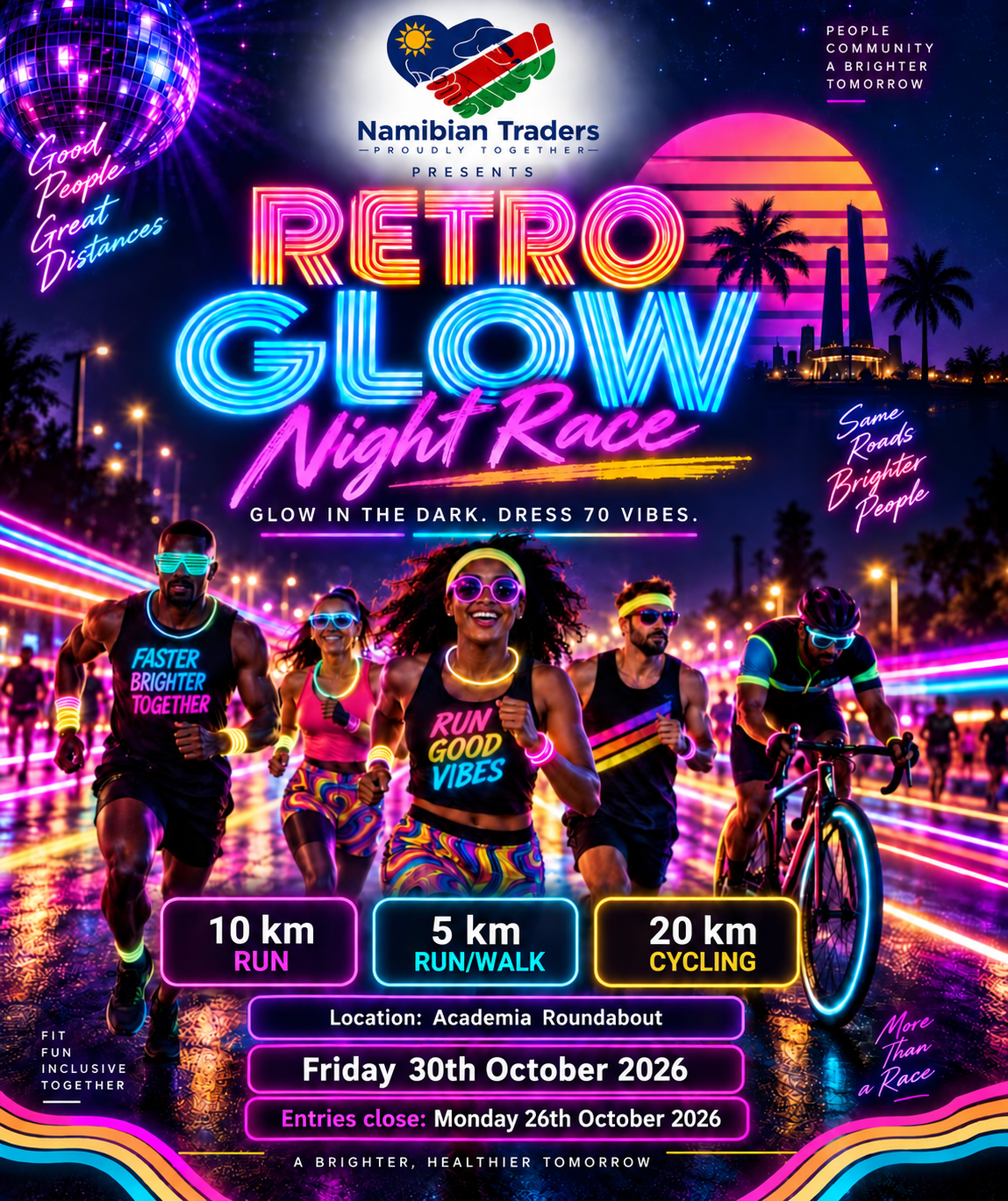 Retro Glow Night Race poster